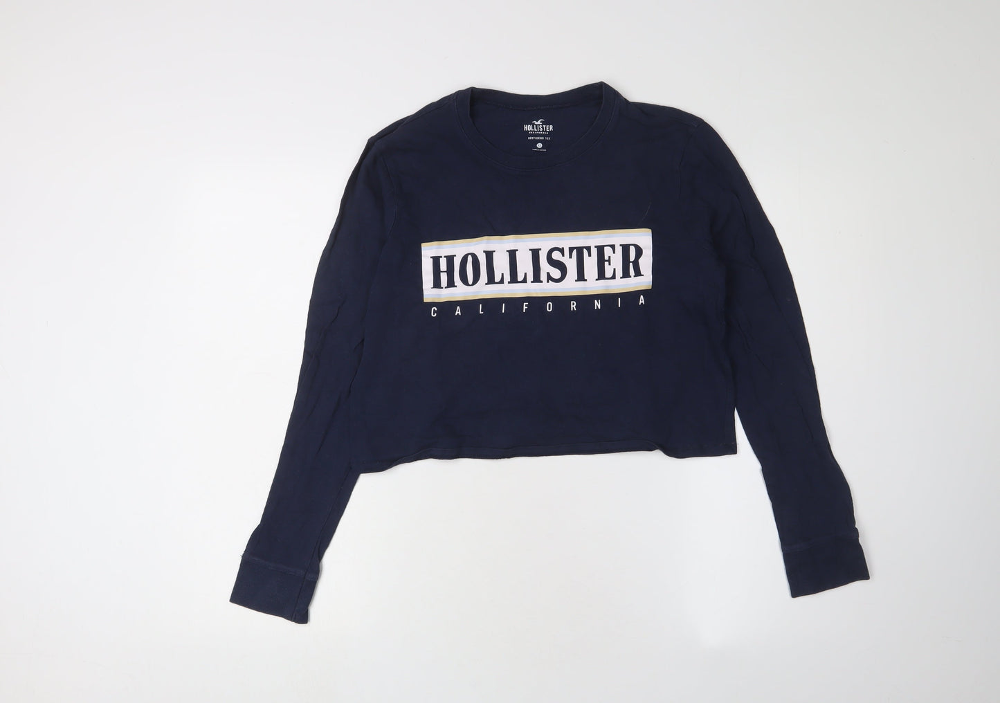Hollister Women’s Blue Cropped T-Shirt, XS