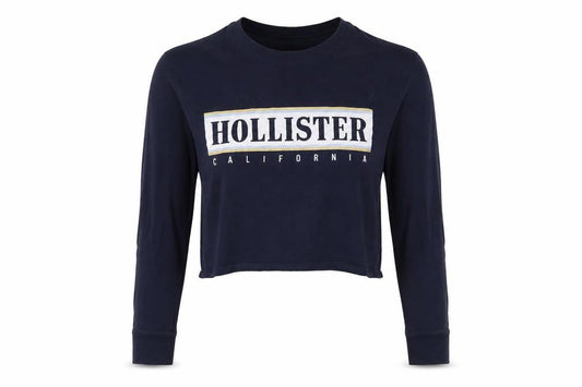 Hollister Women’s Blue Cropped T-Shirt, XS