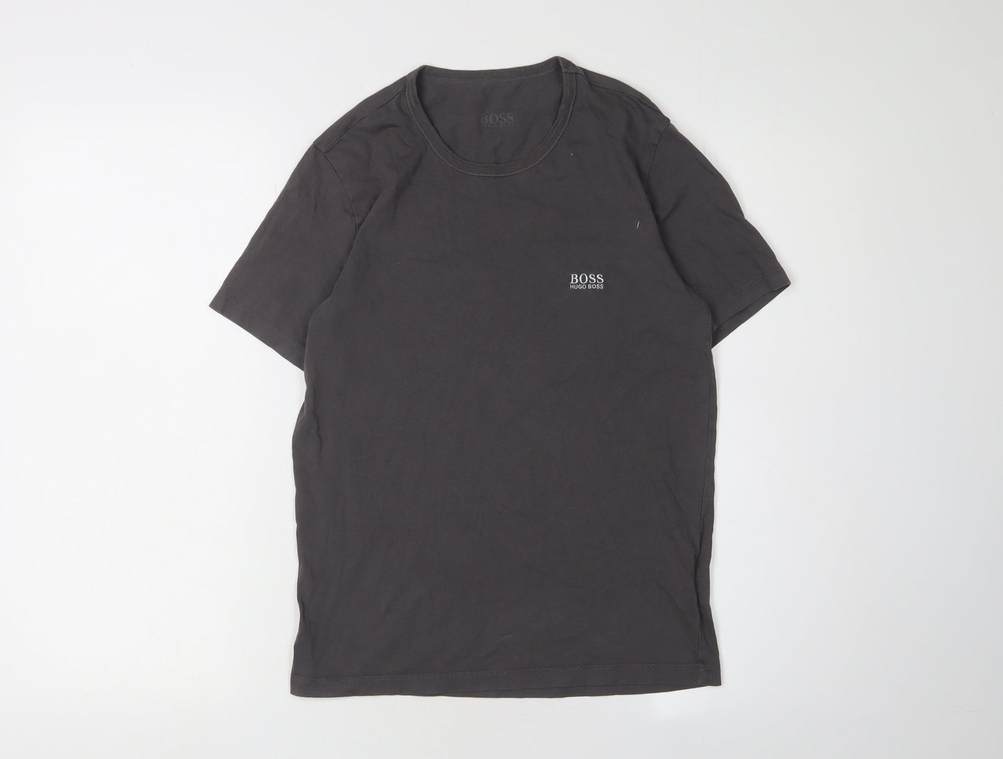 Hugo Boss Men's Black Crew Neck Cotton T-Shirt, Size S