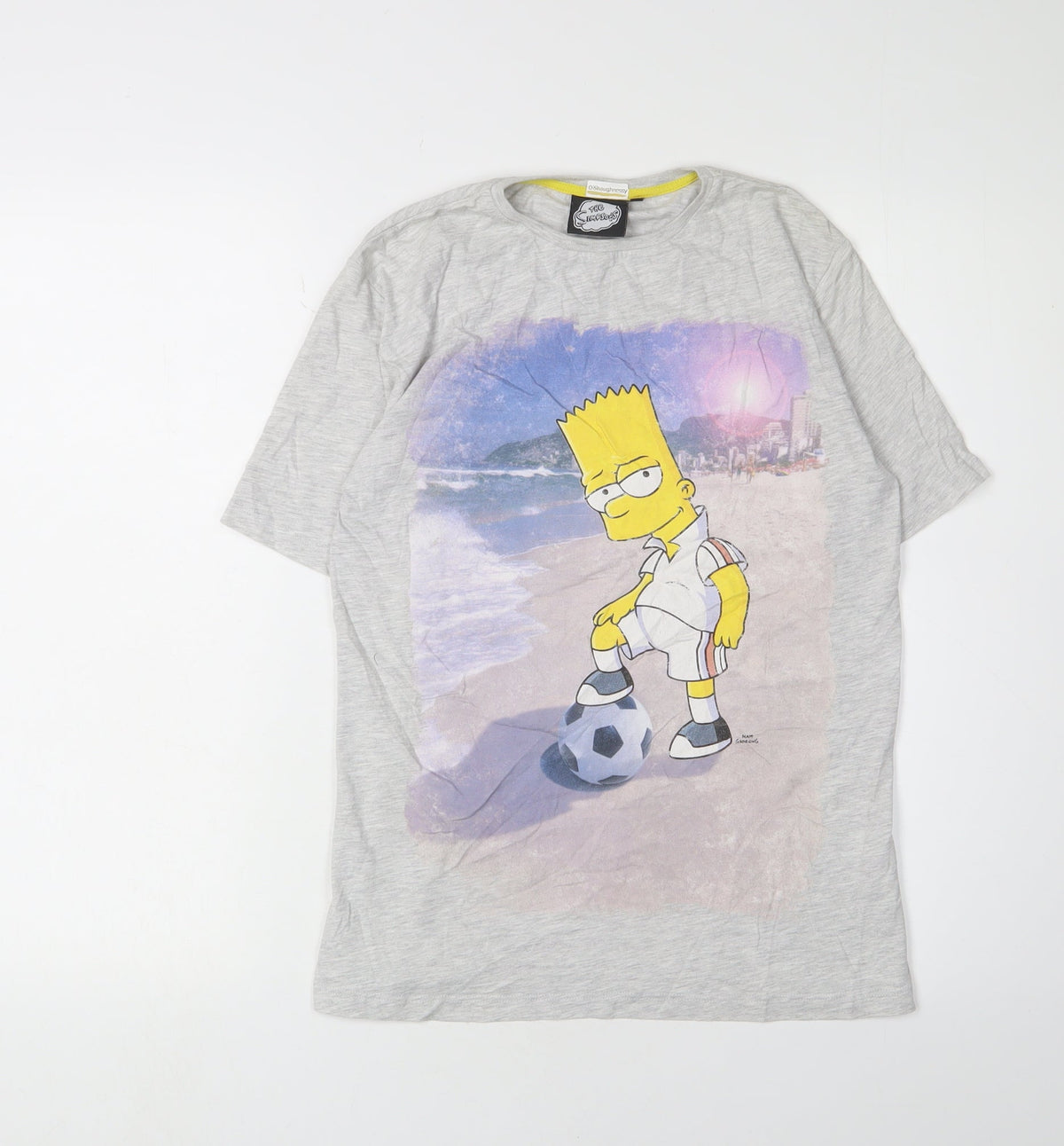 The Simpsons Boys Grey Cartoon T-Shirt, Size 12-13 Years