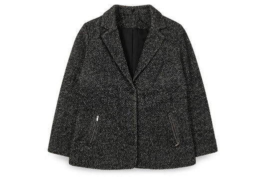 Damart Women's Black Herringbone Blazer Size 16