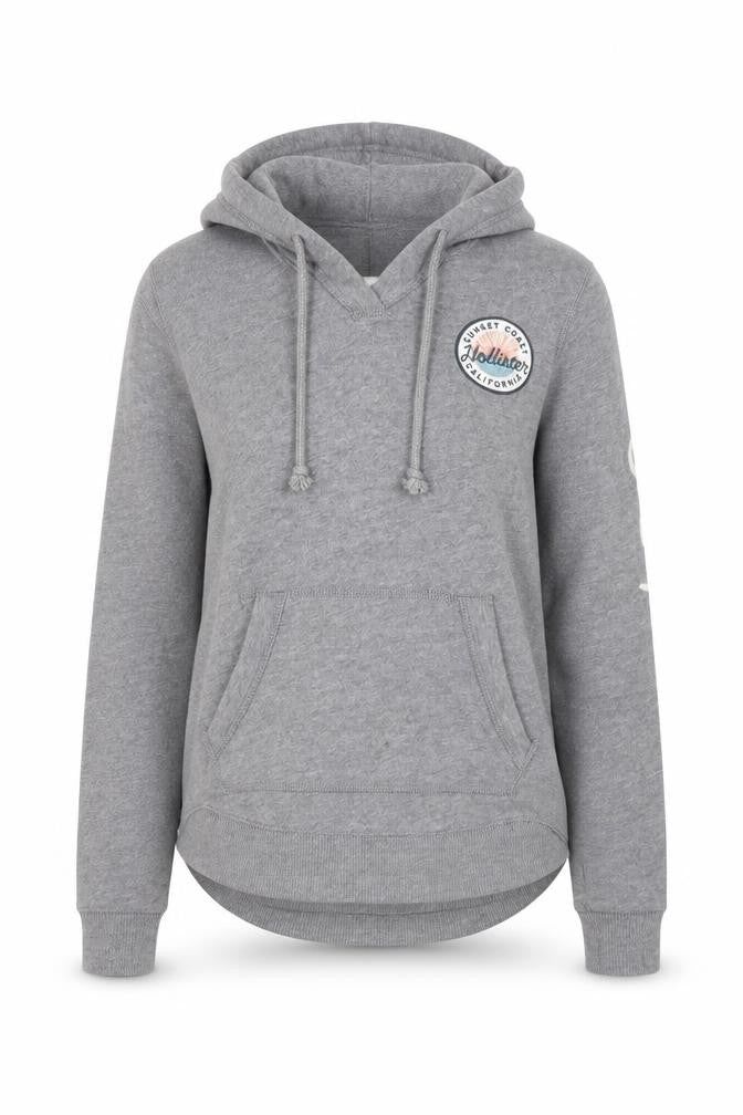 Hollister Women's Grey XS Hoodie with Logo and Pockets