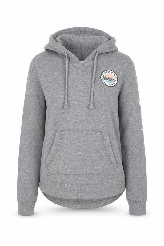 Hollister Women's Grey XS Hoodie with Logo and Pockets