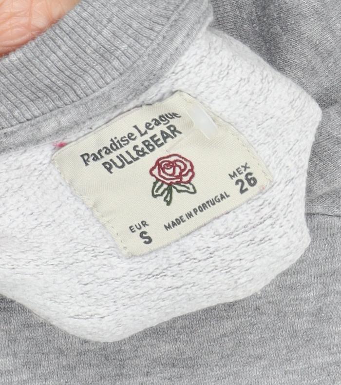 Pull & Bear Grey USA Logo Sweatshirt Unisex S Casual
