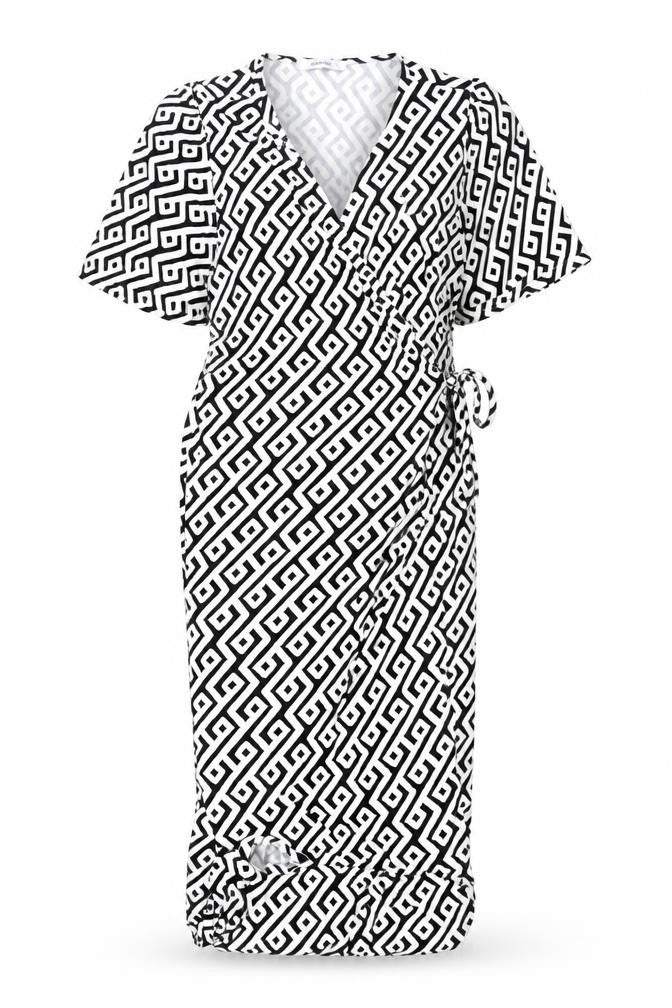 Everyday Women's Geometric Wrap Dress, Size 18