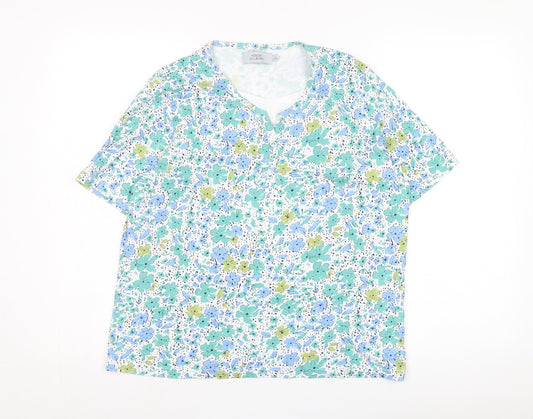 Honor Millburn Women's Floral T-Shirt, L, Short Sleeve