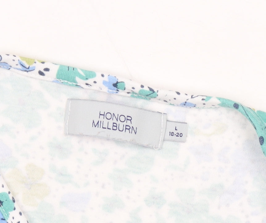 Honor Millburn Women's Floral T-Shirt, L, Short Sleeve