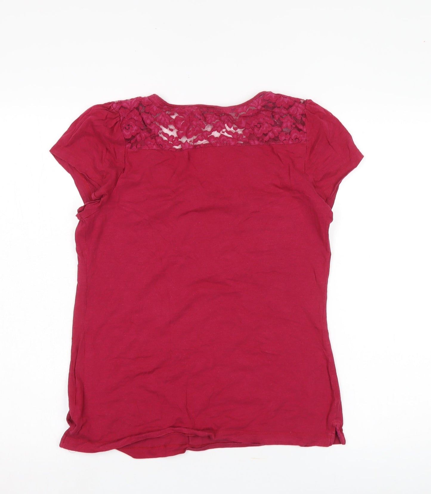 RJR John Rocha Women's Red Lace T-Shirt Size 12