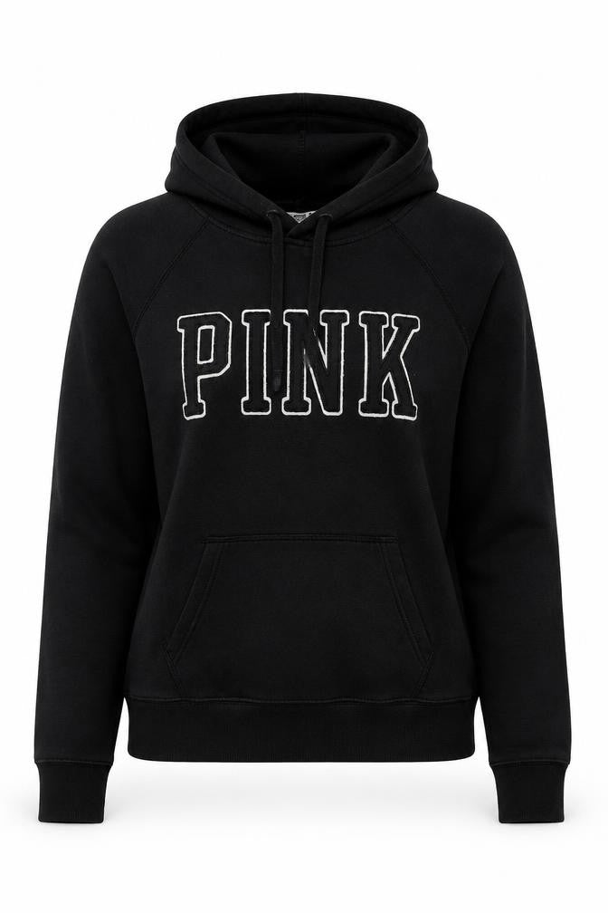 Victoria's Secret PINK Women's Black Hoodie Size S