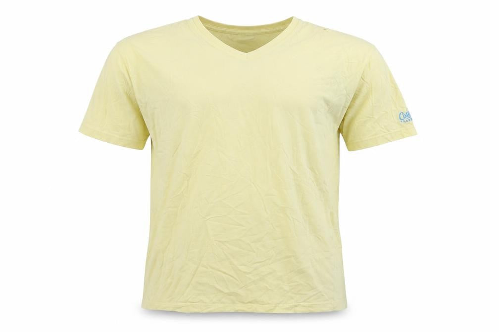 Colt Men's Yellow V-Neck Cotton T-Shirt - Size L