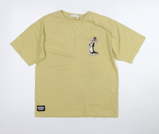 Looney Tunes Yellow Kids T-Shirt, Size 152, Graphic Jersey Top