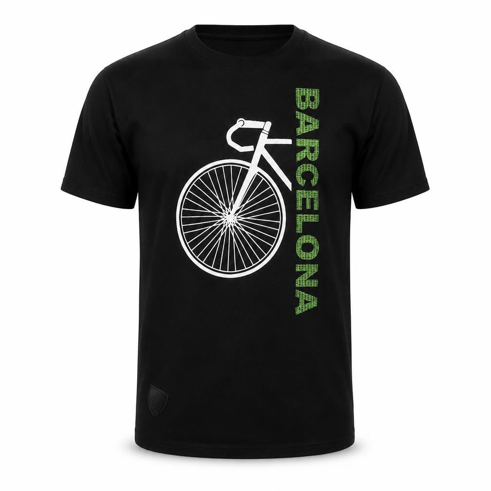 Barcelona Stylish Men's Black M T-Shirt, Sports Graphic