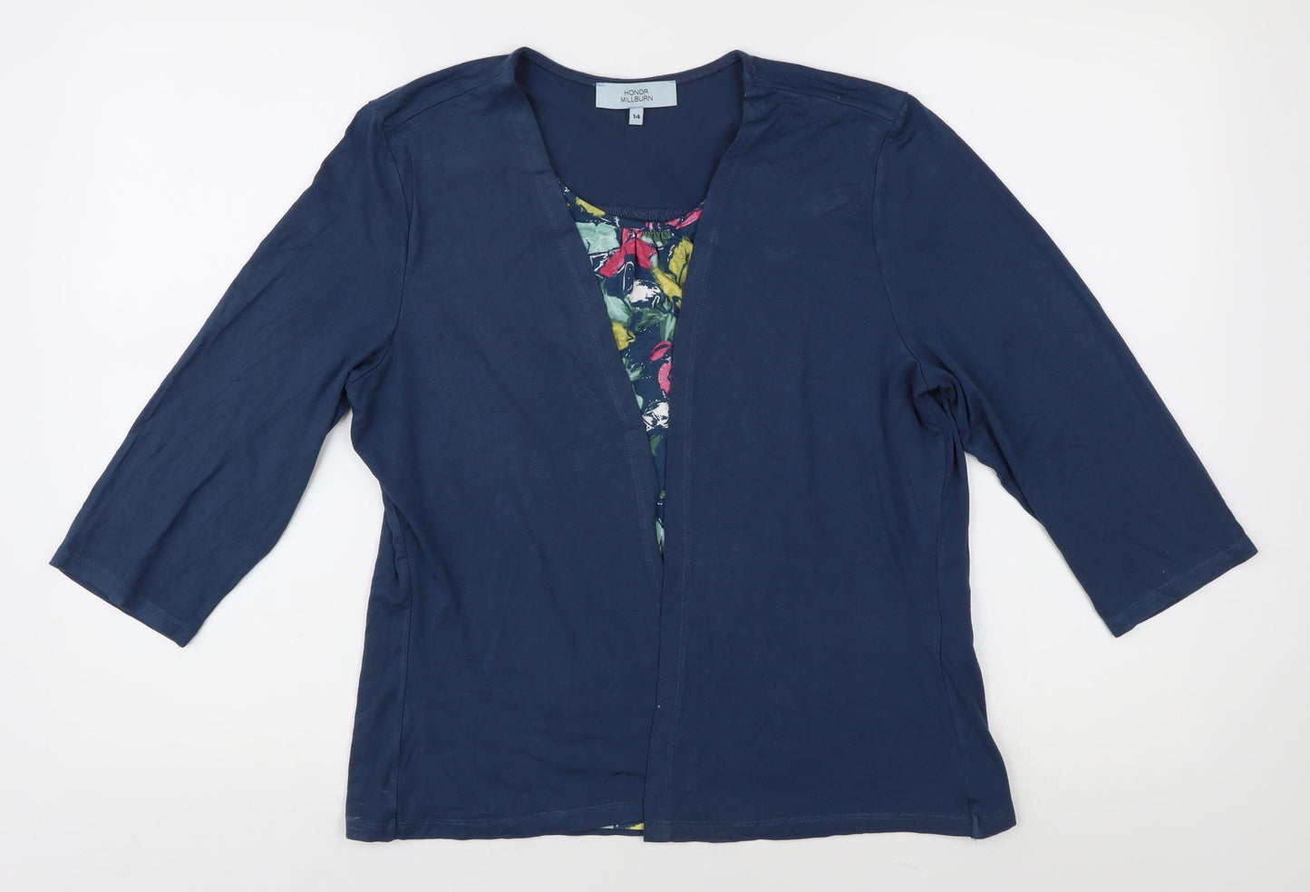 Honor Millburn Women's Blue 3/4 Sleeve Top Size 14