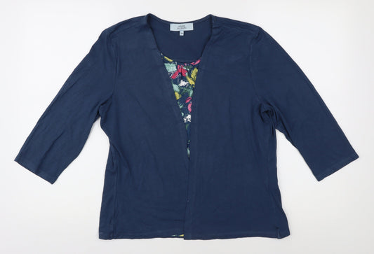 Honor Millburn Women's Blue 3/4 Sleeve Top Size 14