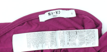 NA-KD Women's Purple Wrap Blouse Size S Viscose