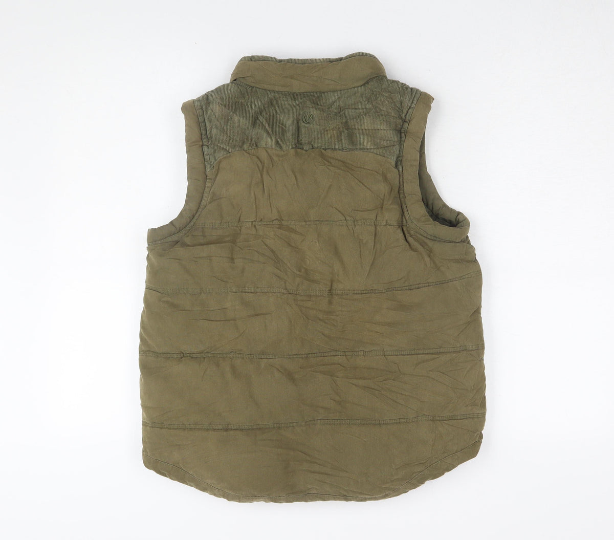Back view of FatFace girls’ green bodywarmer 12-13 years, cotton lined
