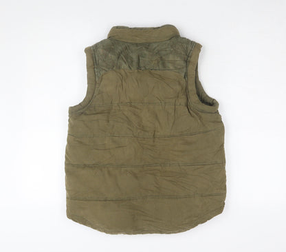 Back view of FatFace girls’ green bodywarmer 12-13 years, cotton lined