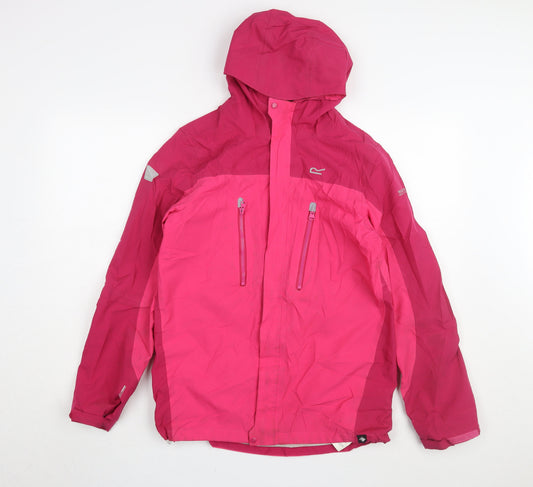 Regatta Pink Girls Rain Coat 14 Years - Hooded Outdoor Jacket