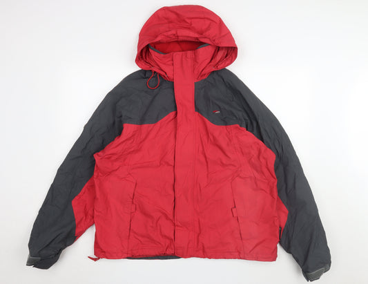 Mountainlife Men's Red Parka Jacket L Hooded Waterproof