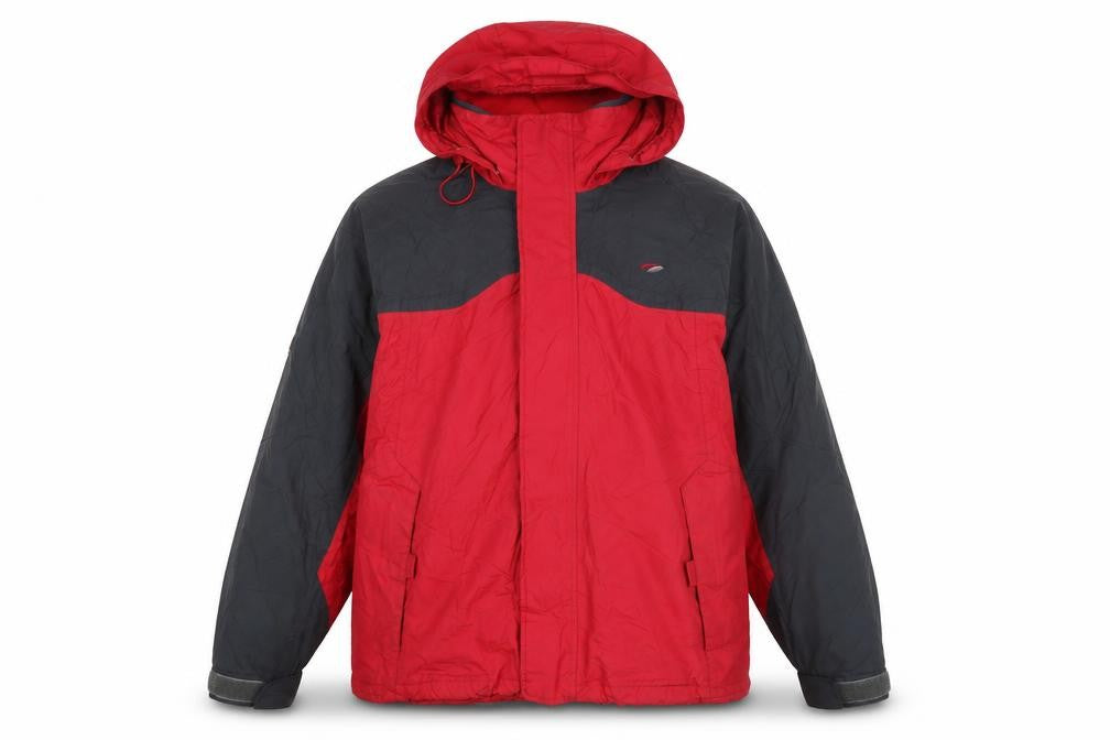 Mountainlife Men's Red Parka Jacket L Hooded Waterproof