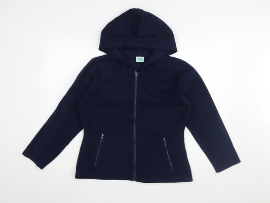 New Look Girls Blue Full Zip Hoodie Size 14 Fleece