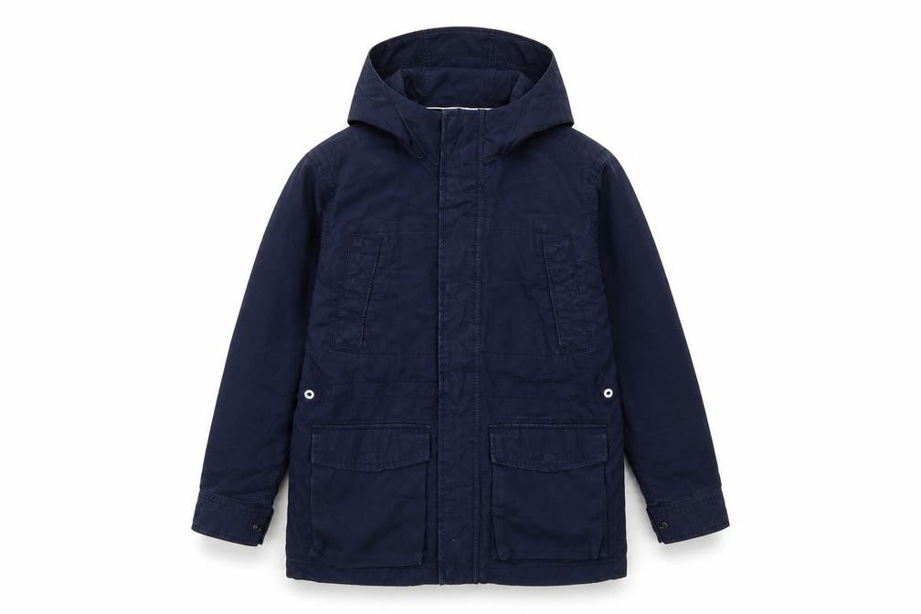 GapKids Boys Blue Parka Jacket 12-13 Years Hooded Mid-Length