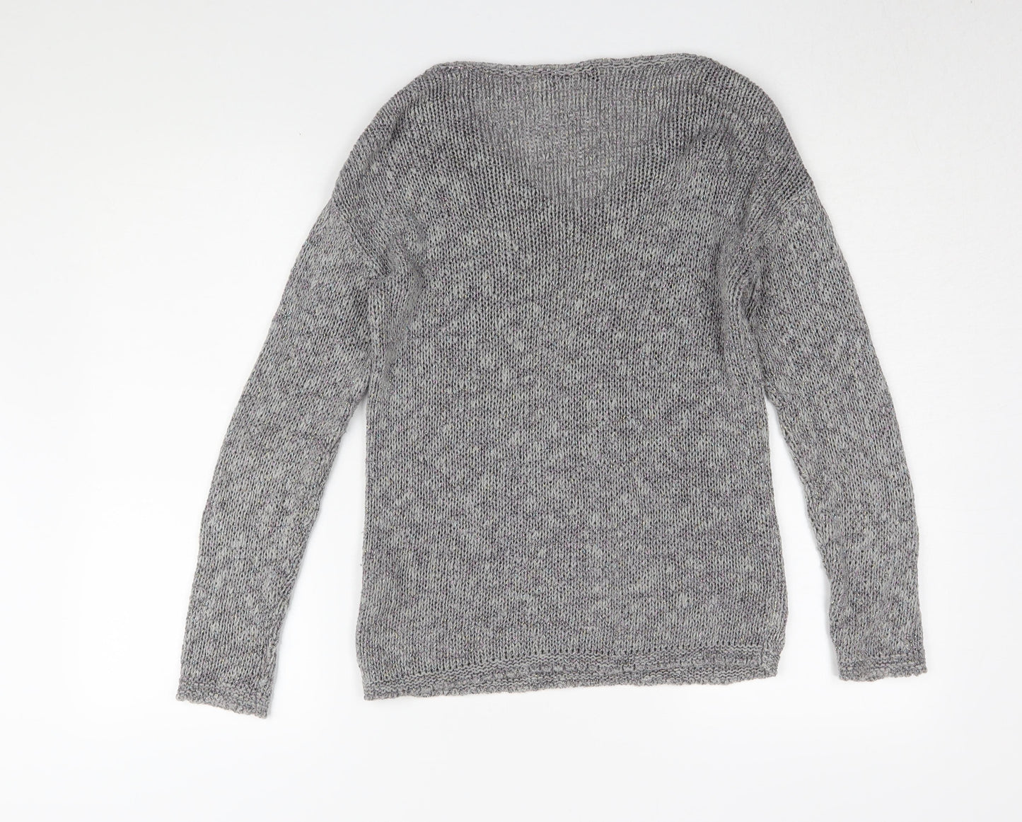 Marks and Spencer Women's Grey V-Neck Pullover Jumper
