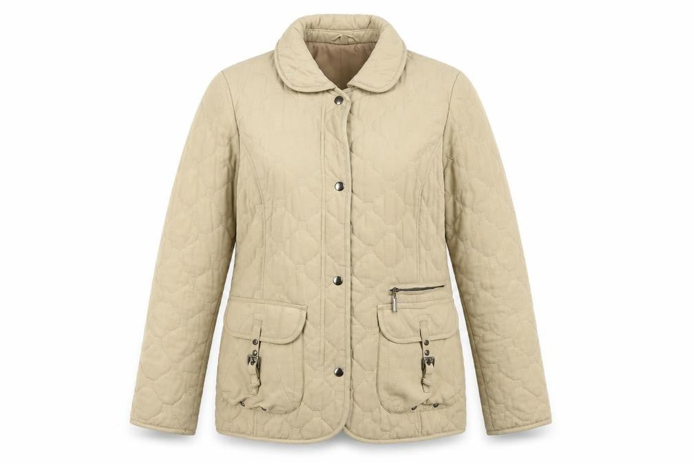 Pinzas Women's Beige Quilted Jacket Size 12