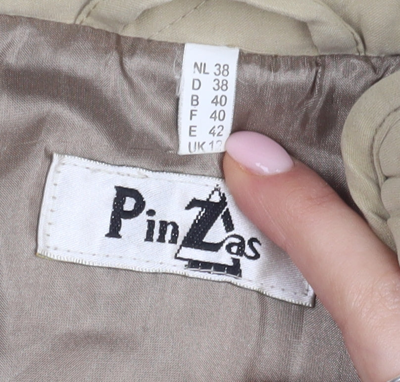 Pinzas Women's Beige Quilted Jacket Size 12