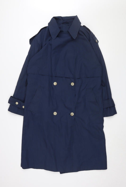 Classic Woman Women's Blue Trench Coat Size 10