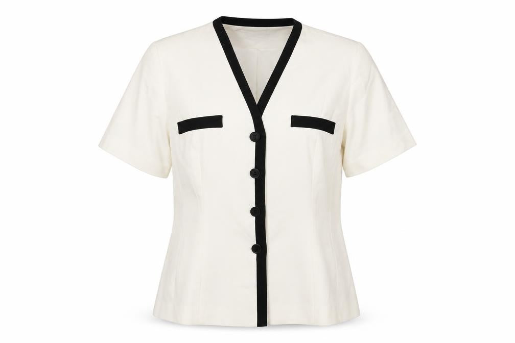 Smith Collection Women's White Short Sleeve Jacket