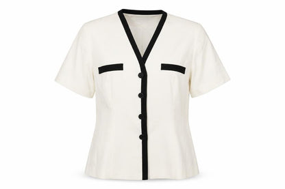 Smith Collection Women's White Short Sleeve Jacket