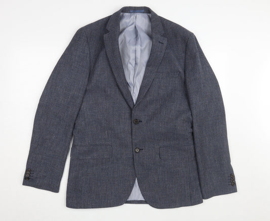 Marks and Spencer Men's Blue Blazer, 38 Regular Fit