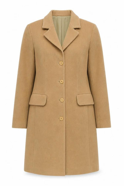 Miriam C. Beige Women's Overcoat Size 12