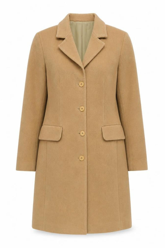 Miriam C. Beige Women's Overcoat Size 12