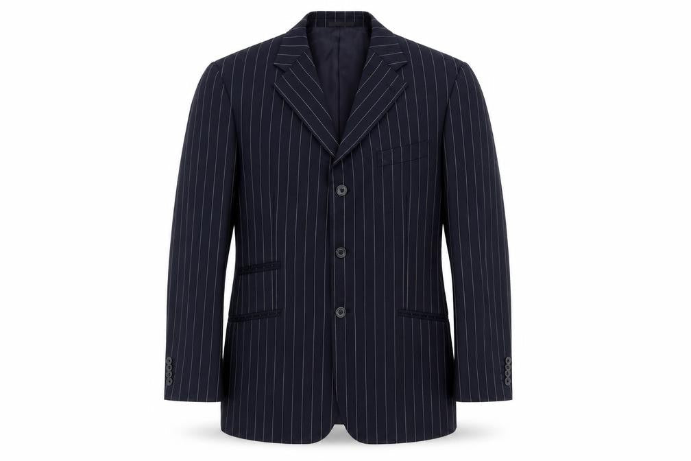 T.M. Lewin Men's Blue Striped Blazer Size 42S