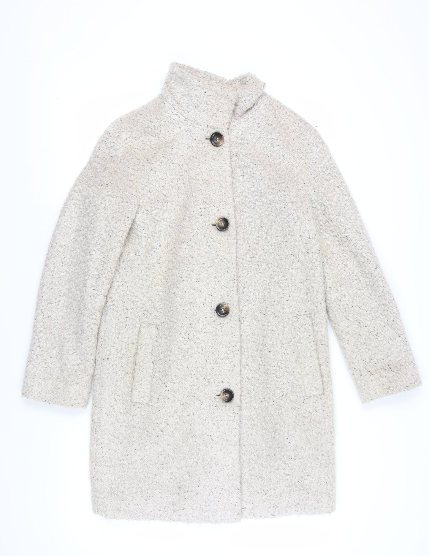 Betty Jackson Black Womens Ivory Overcoat Size 10