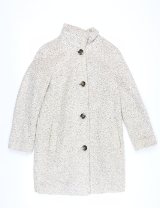 Betty Jackson Black Womens Ivory Overcoat Size 10