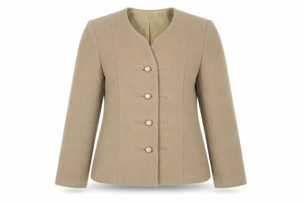Gray & Osbourn Women's Beige Wool Blend Jacket - Size 14