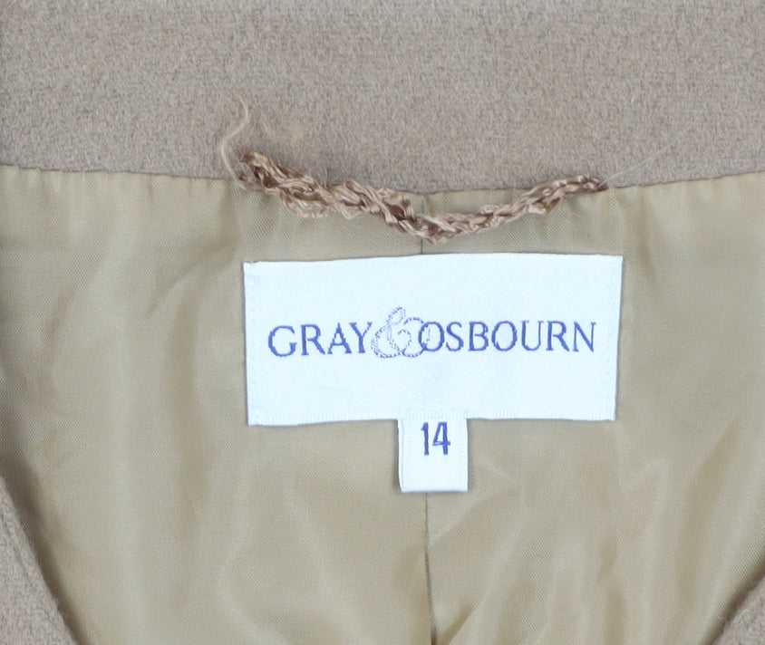 Gray & Osbourn Women's Beige Wool Blend Jacket - Size 14