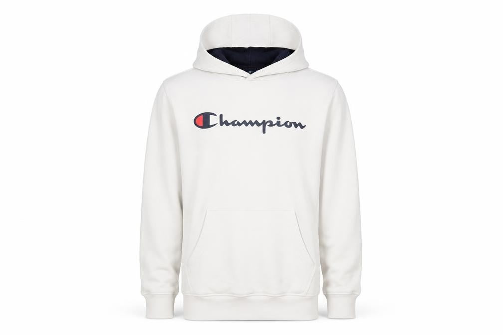 Champion Men's White Pullover Hoodie, Size S
