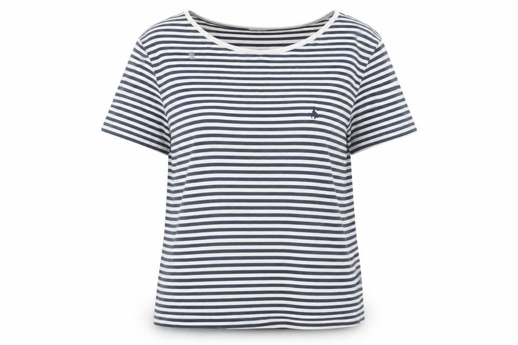 Jack Wills Women's Black-White Striped T-Shirt, Size 6
