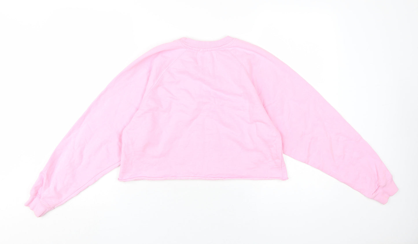 Pull & Bear Women's Pink Crew Neck Graphic Sweatshirt S