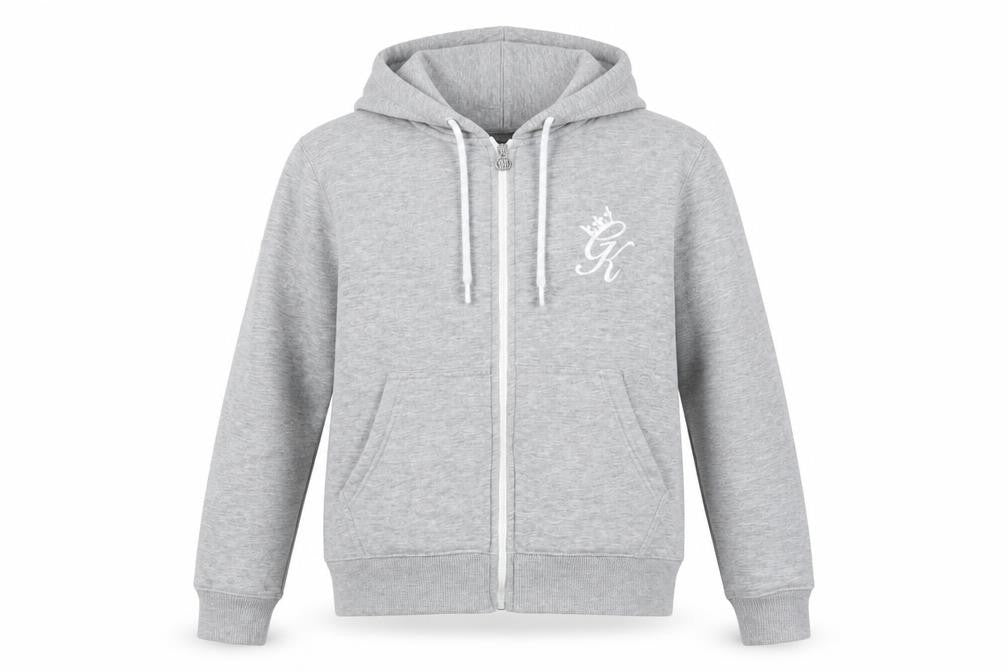 Gym King Unisex Kids Grey Full Zip Hoodie 10 Years
