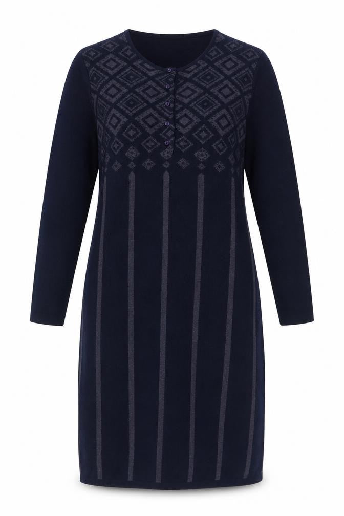 Utsa Women's Black Argyle Midi Knit Dress S