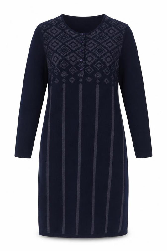 Utsa Women's Black Argyle Midi Knit Dress S