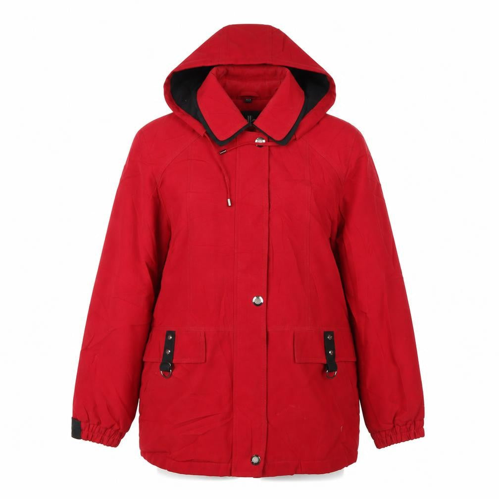David Barry Women's Red Parka Jacket, Size 12, Hooded