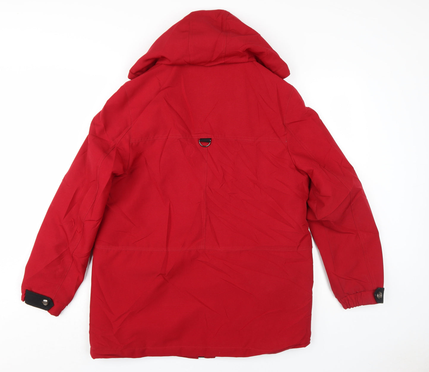 David Barry Women's Red Parka Jacket, Size 12, Hooded