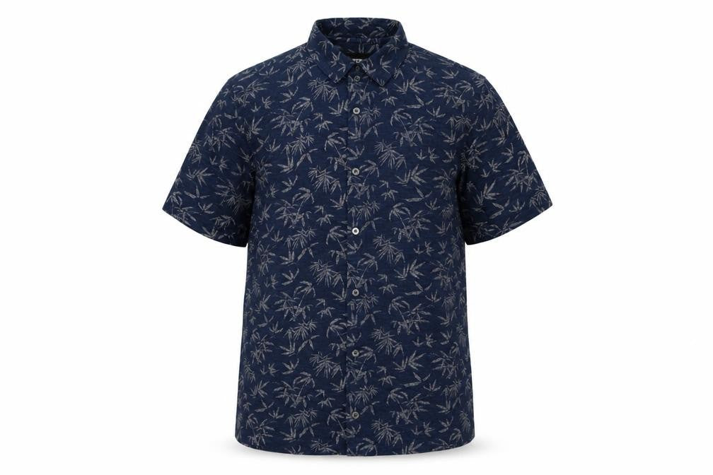 Burton Menswear Men's Blue Floral Shirt, Size M