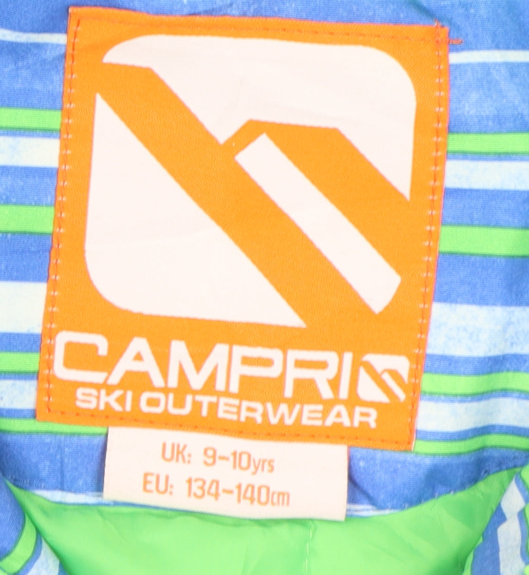 Campri Boys Blue Ski Jacket, 10 Years, Hooded Polyester